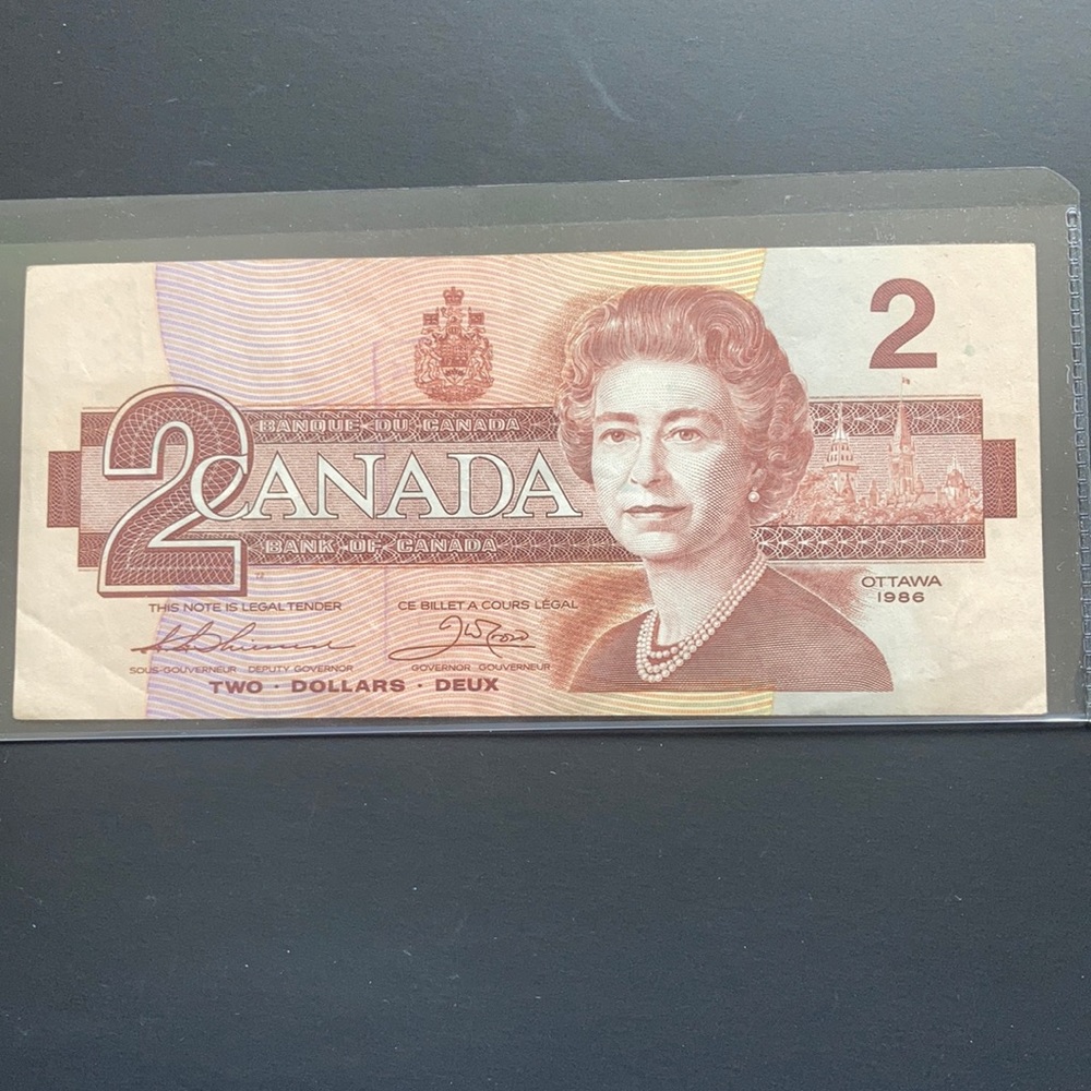 VINTAGE 1986 Bird Series Canada Banknote $2 - Picture 1 of 3